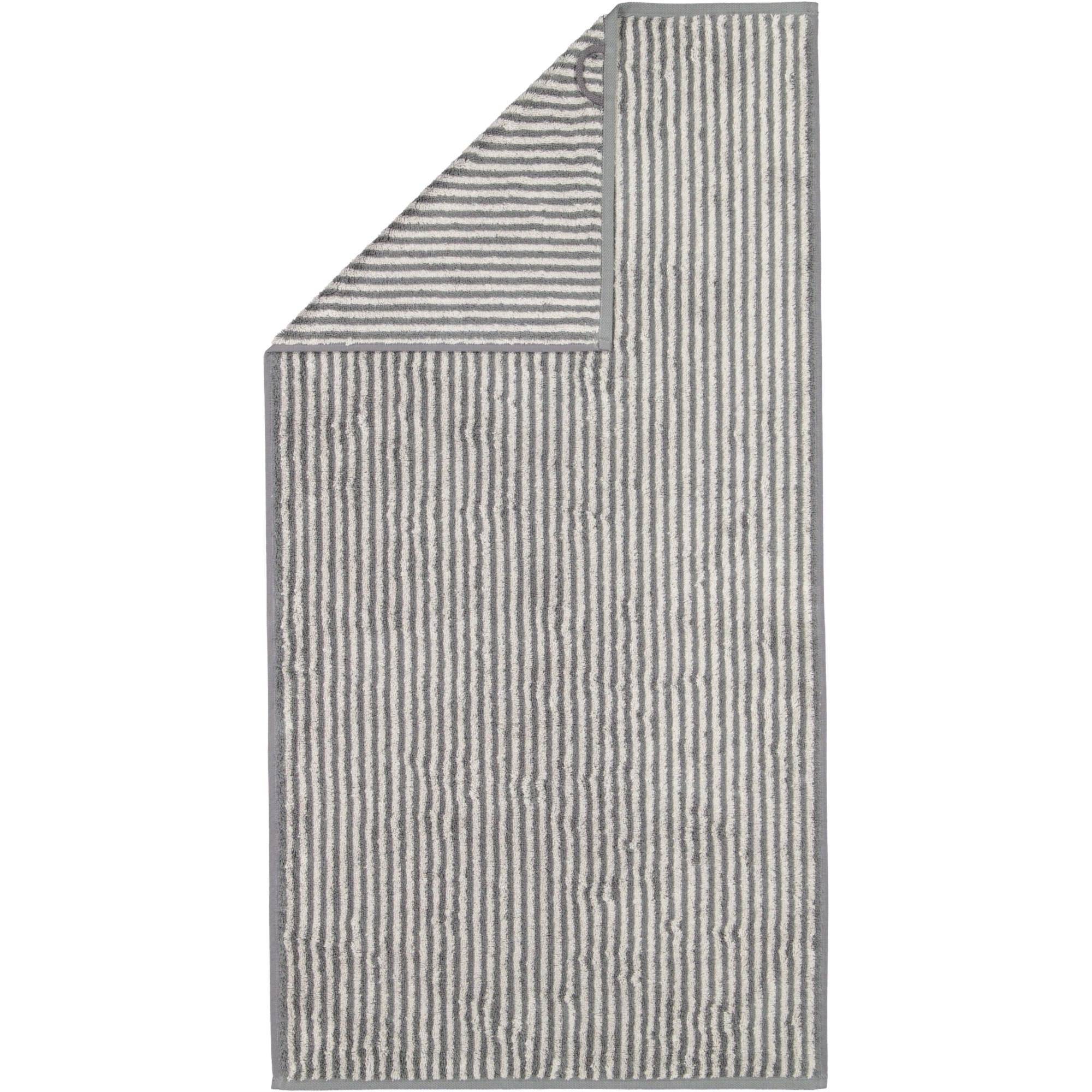 HANDTUCH TWO-TONE STRIPES 480 SCHIEFER - 77 - Schwarz, Textil (50/100cm) - Cawoe