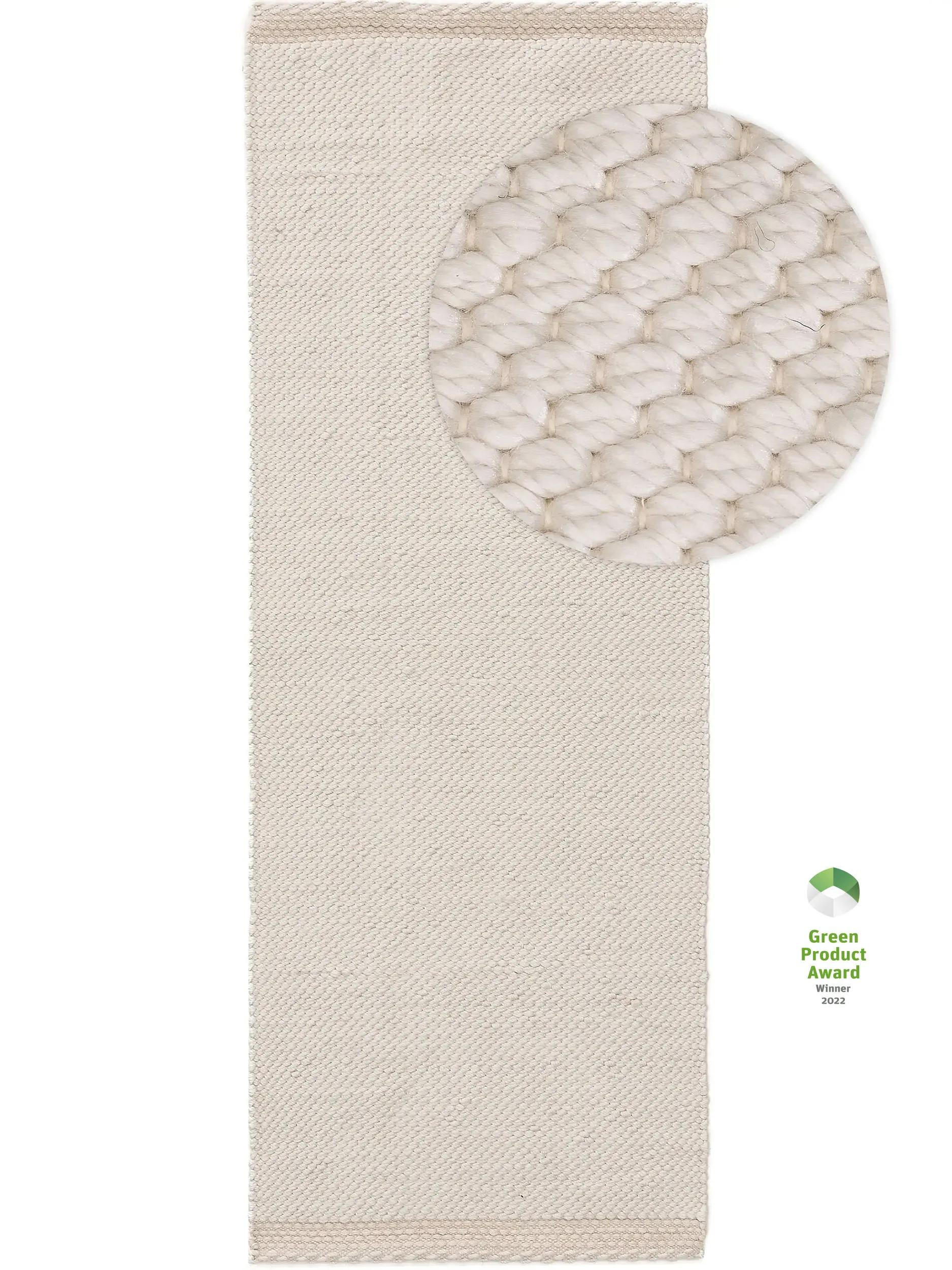 TEPPICH aus recyceltem Material Kiah Cream 70x200 cm - Creme, Textil (70/200cm) - benuta Pure