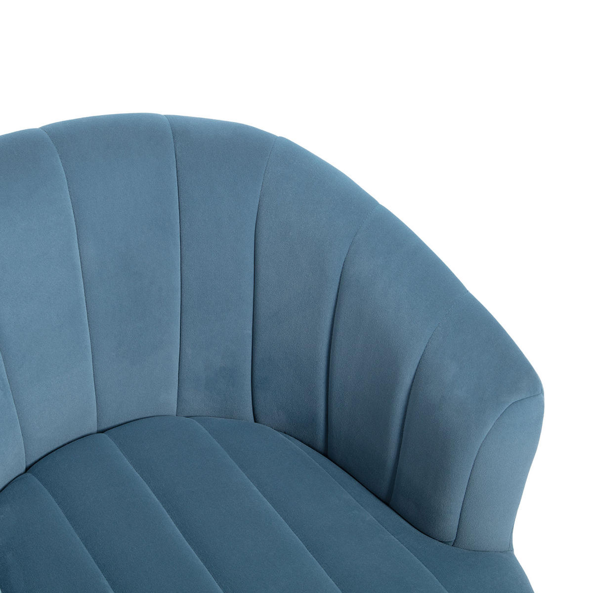 SESSEL Noa aus blaugrauem Samt und goldenen Beinen - Goldfarben/Blaugrau, Textil/Metall (64.5/76/63cm) - Sicaan