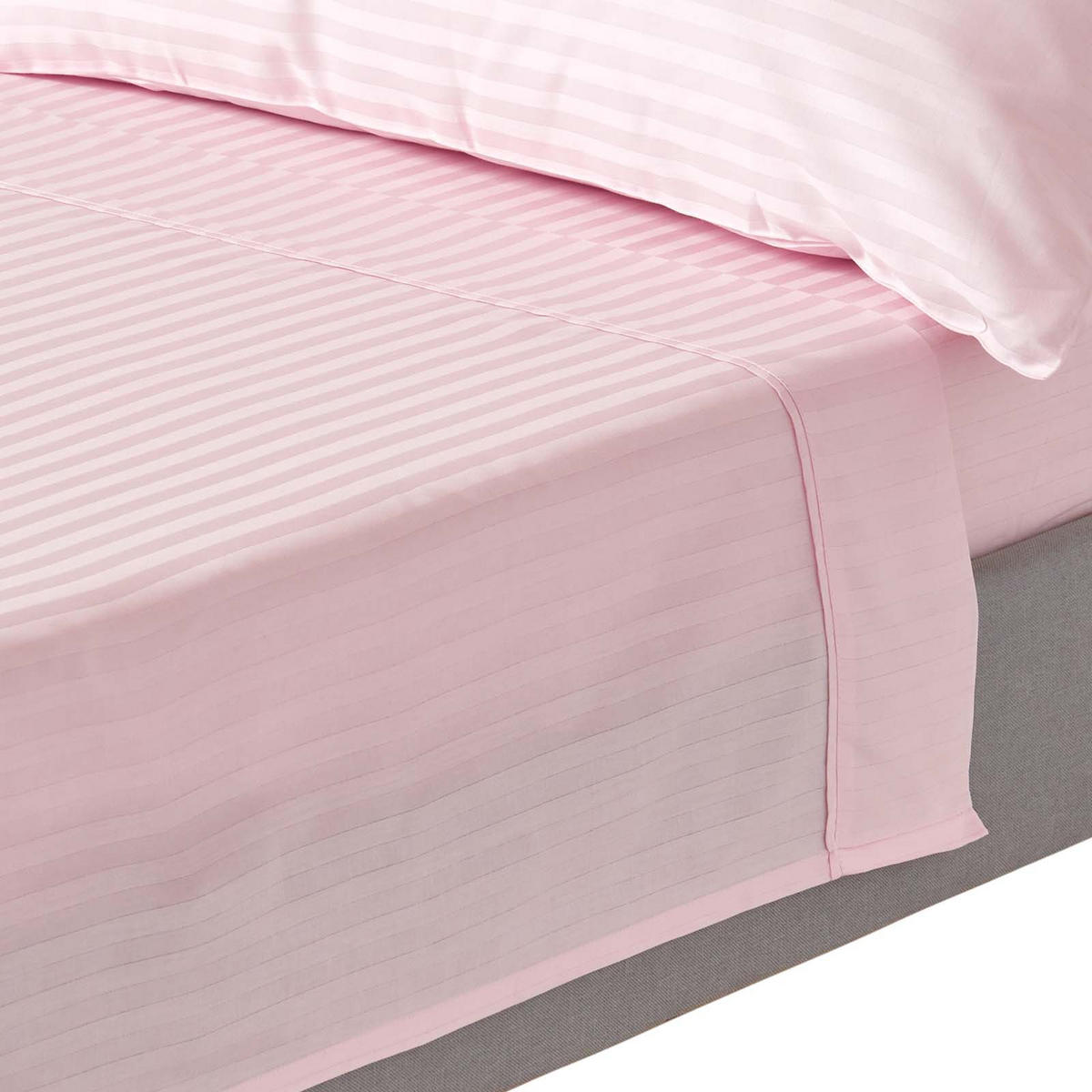 DAMAST-BETTLAKEN ohne Gummizug, 100% Ägyptische Baumwolle - Rosa, Textil (178/255cm) - Homescapes