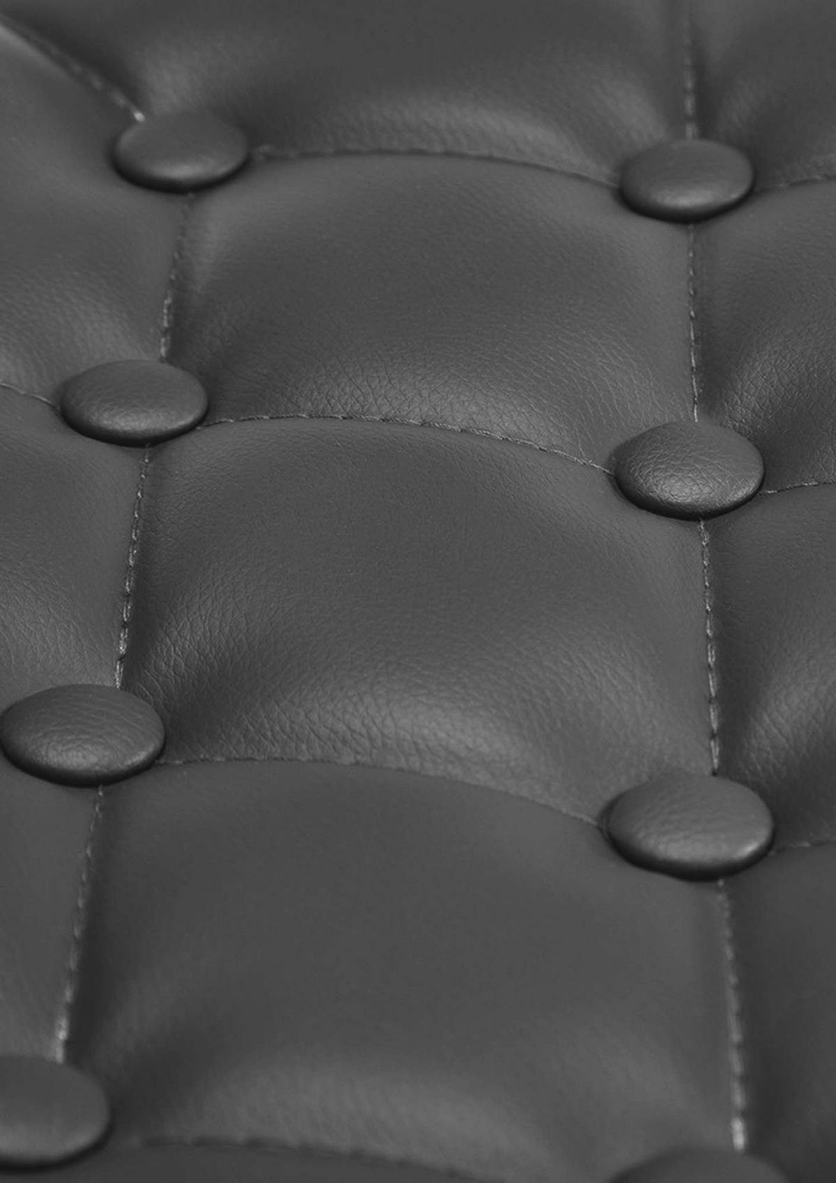DREHSTUHL Lederlook schwarz - Chromfarben/Schwarz, Textil/Metall (62/78/55cm) - CLP