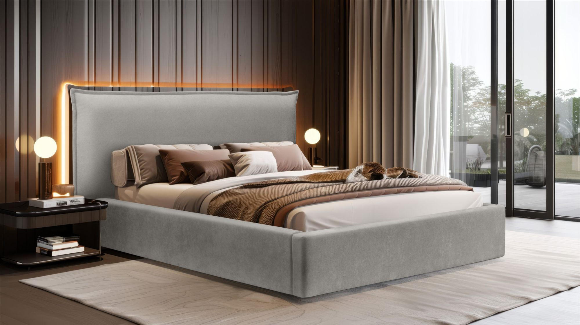 POLSTERBETT Amada In Ditra - Grau, Holzwerkstoff/Textil (140/200cm) - Fun Möbel