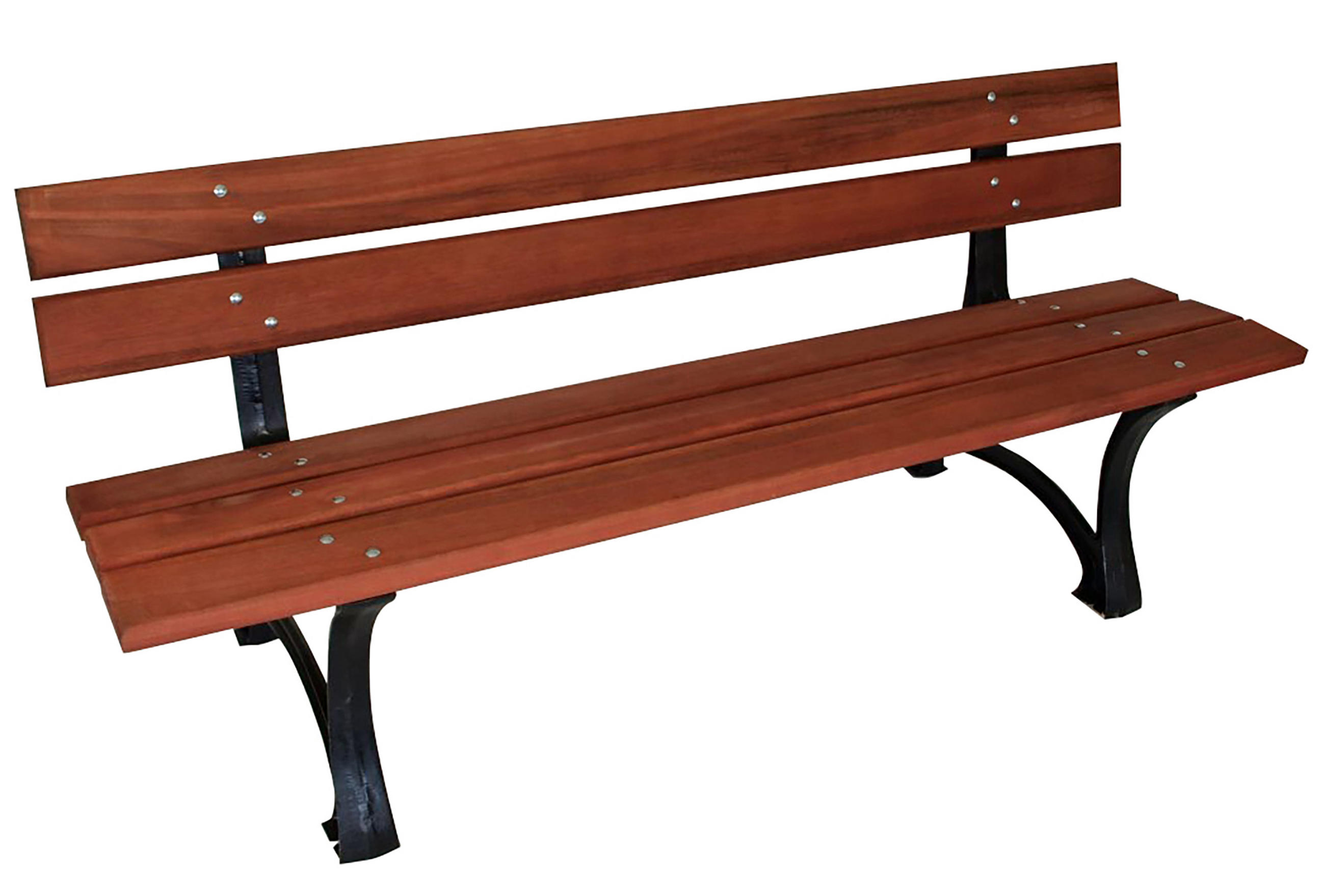 GARTENBANK Lüttich, 4-sitzer, Gusseisen schwarz, Eukalyptusholz - Schwarz, Metall (180/72/61cm) - TPFGarden