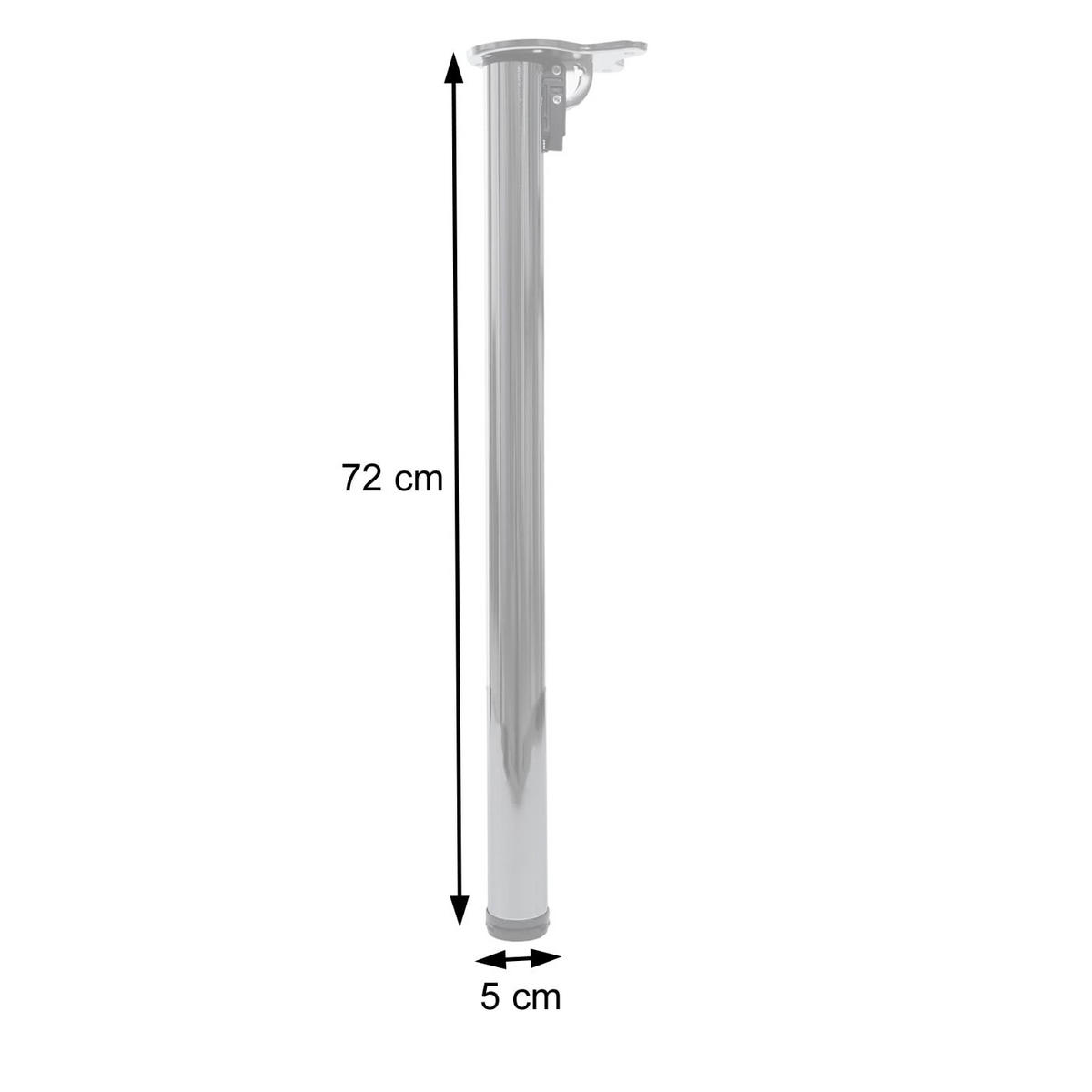 TISCHBEIN rund Weiß 2er-Set - Weiß, Metall (5/72/14cm) - MCW
