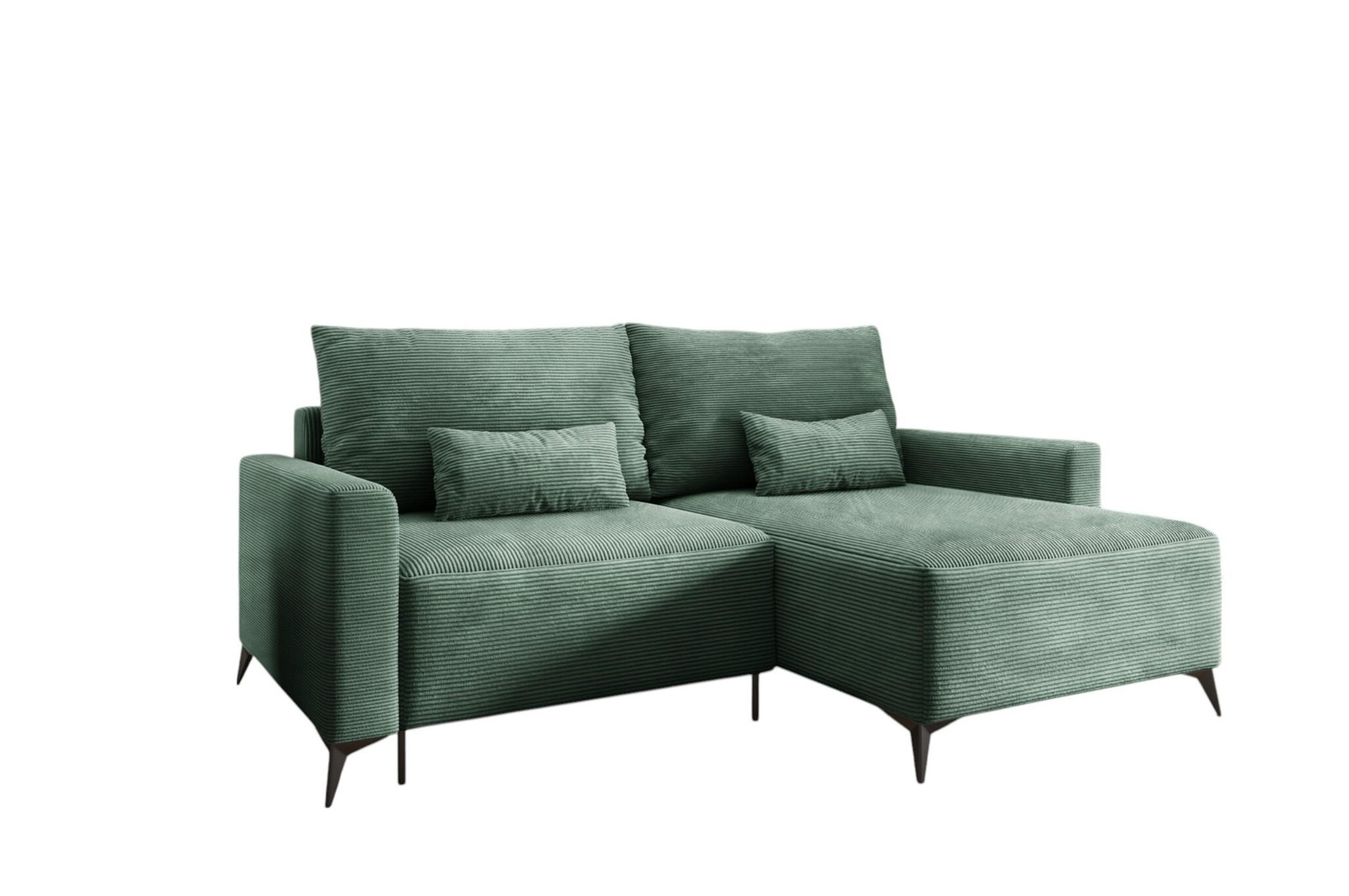 ECKSOFA Silves Mit Schlaffunktion - Grün, Holzwerkstoff/Textil (239/148cm) - Fun Möbel