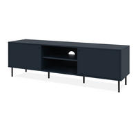 TV-LOWBOARD blau 160 cm, Fernsehtisch mit 4 Fächern - Blau/Schwarz, Holzwerkstoff/Metall (110/40/60cm) - Furn.Design