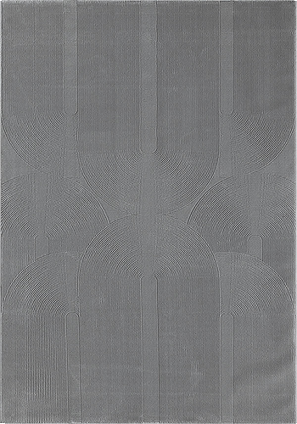 TEPPICH Kurzflor KASOS Waschbar Geometrisch Polyester Grau 160 x 230 cm - Grau, Textil (160/230cm) - KADIMA DESIGN