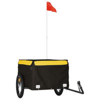 FAHRRADANHÄNGER Schwarz Und Gelb 45 Kg Eisen - Gelb, Metall (62.5/52/124cm) - vidaXL