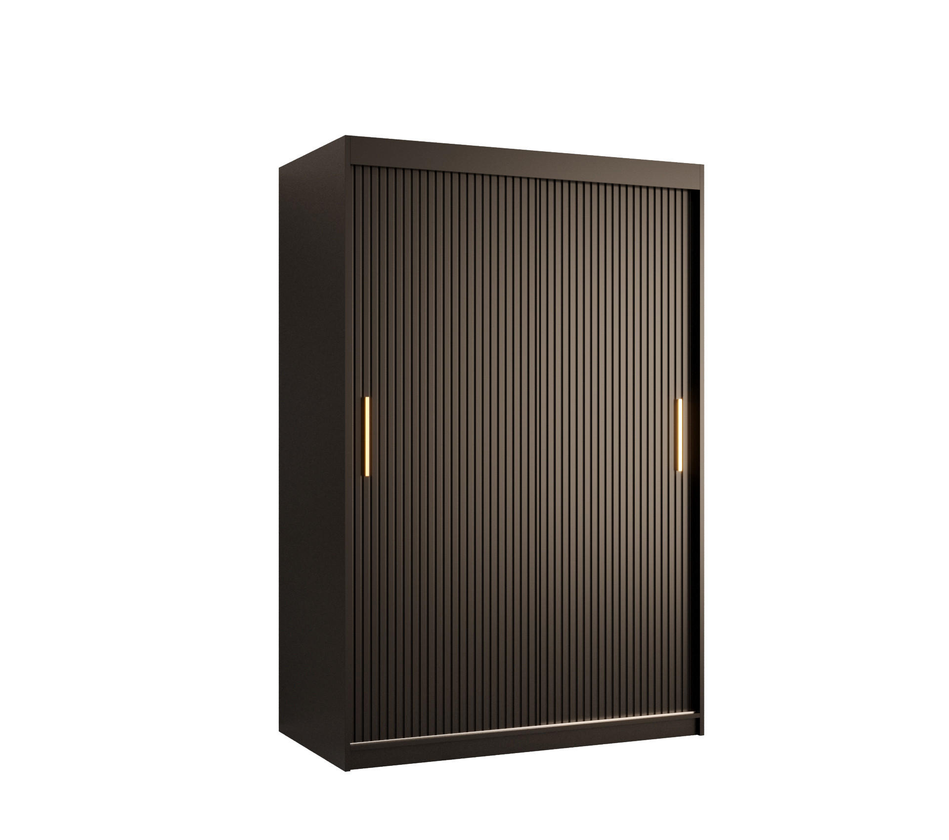 SCHWEBETÜRENSCHRANK 200/120/62 2-türig - Goldfarben/Schwarz, Holz/Kunststoff (120/200/62cm) - MÖBEL KRYSPOL