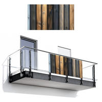 BALKON-SICHTSCHUTZ Holz - Dielen - Gemischt - Teakfarben, Kunststoff (200/110cm) - MuchoWow