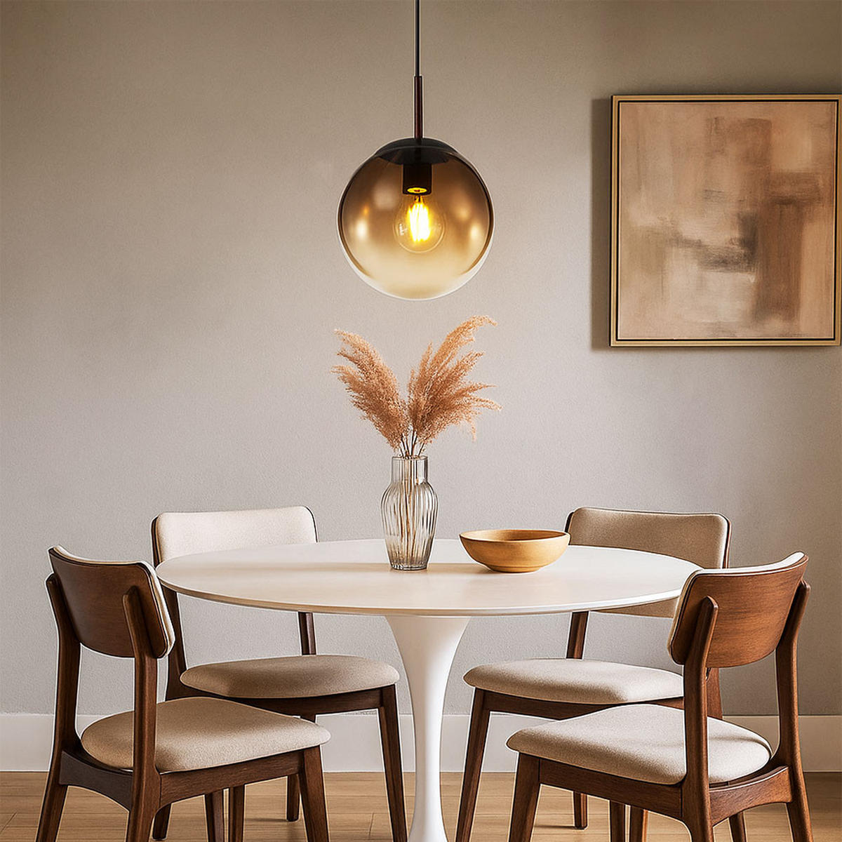 LED HÄNGELAMPE Metall Braun - Braun, Glas (20/20/120cm) - Globo Lighting