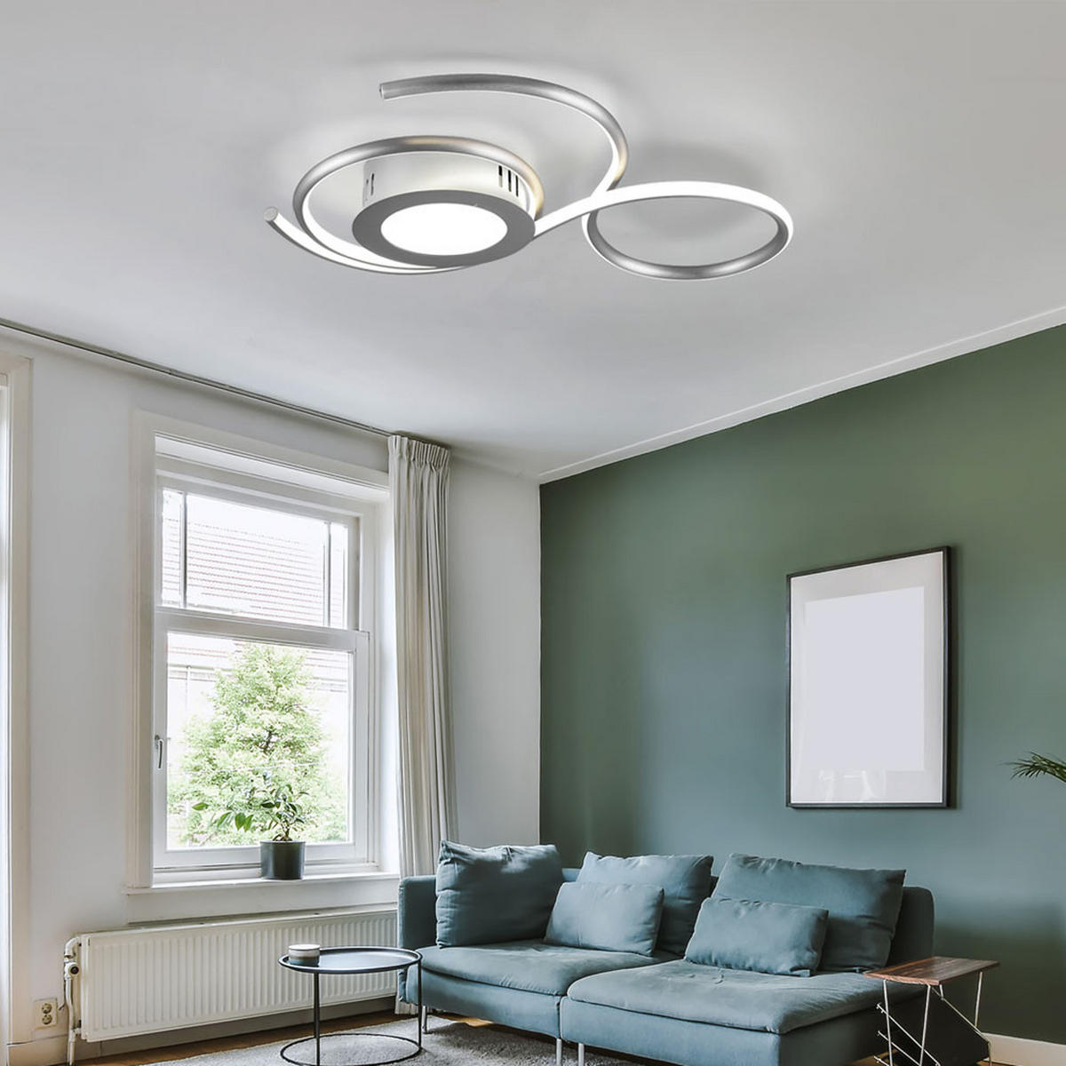 LED DECKENLEUCHTE JIVE Silber - Silberfarben, Metall (45/50/7cm)