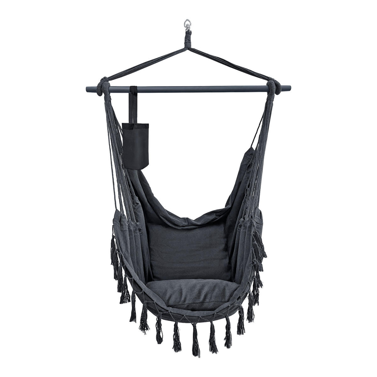 HÄNGESESSEL Aranga - Dunkelgrau, Textil (100/170/50cm) - [en.casa]
