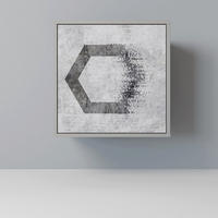 SIDEBOARD HEXAGONAL FIGURES, Grau, 57,5x42x57,5 cm, Ohne Füße - Multicolor/Grau, Holzwerkstoff (57.5/57.5/42cm) - SpaceRebels