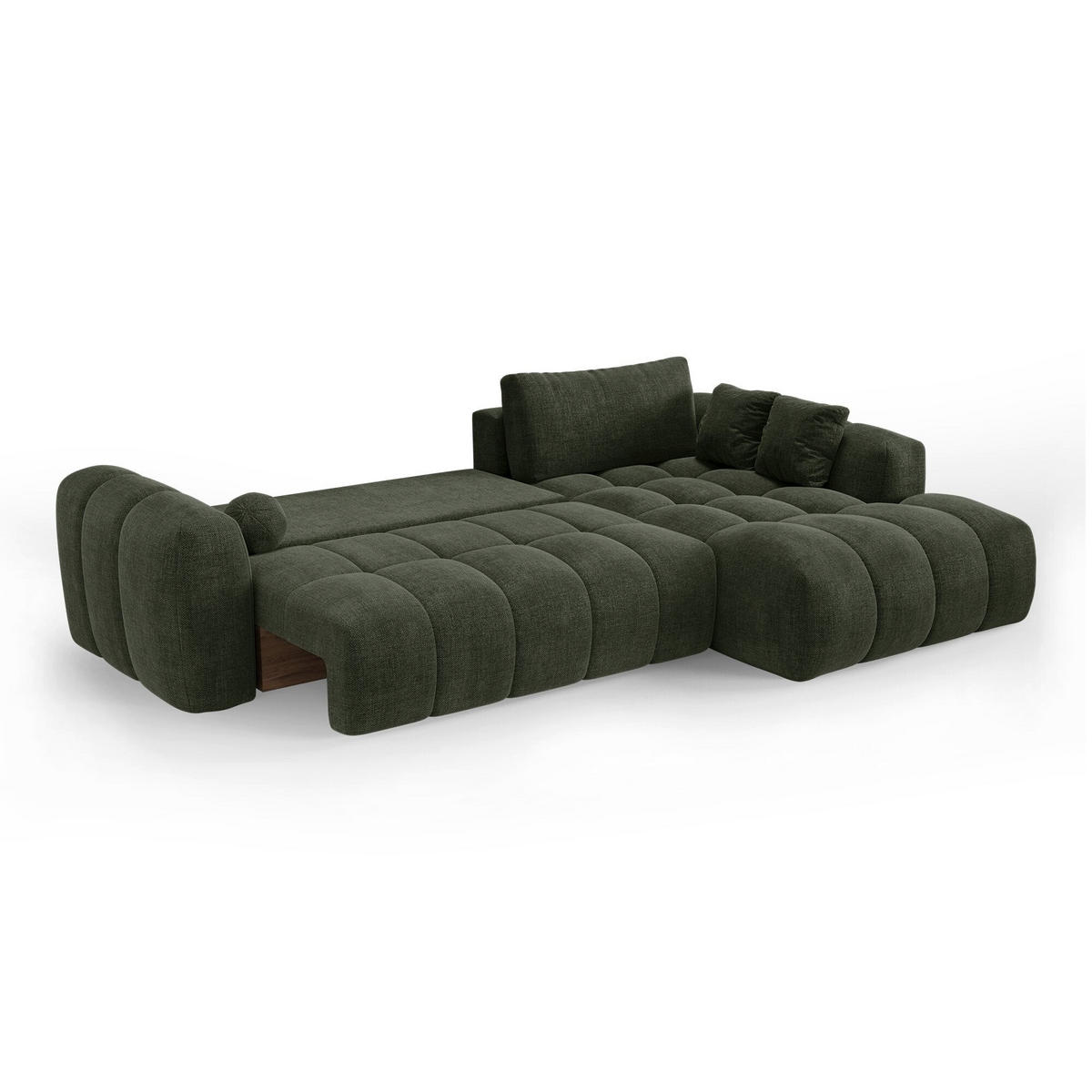 ECKSOFA rechtwinklig SKY Köpergewebe Vintage-Grün 310cm - Dunkelgrün/Grün, Textil (310/180cm) - Premium Interiors