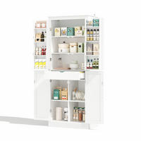 BUFFET 75/40/182 cm aus MDF mit versteckter Schublade und Türablagen Weiß - Weiß, Holzwerkstoff (75/180/40cm) - Modenvie