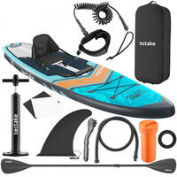 STAND UP PADDLE BOARD Palagios, Belastbarkeit 200 kg, inklusive Kajak-Sitz, türkis/orange - Türkis, Kunststoff (320/84/0.4cm) - tectake