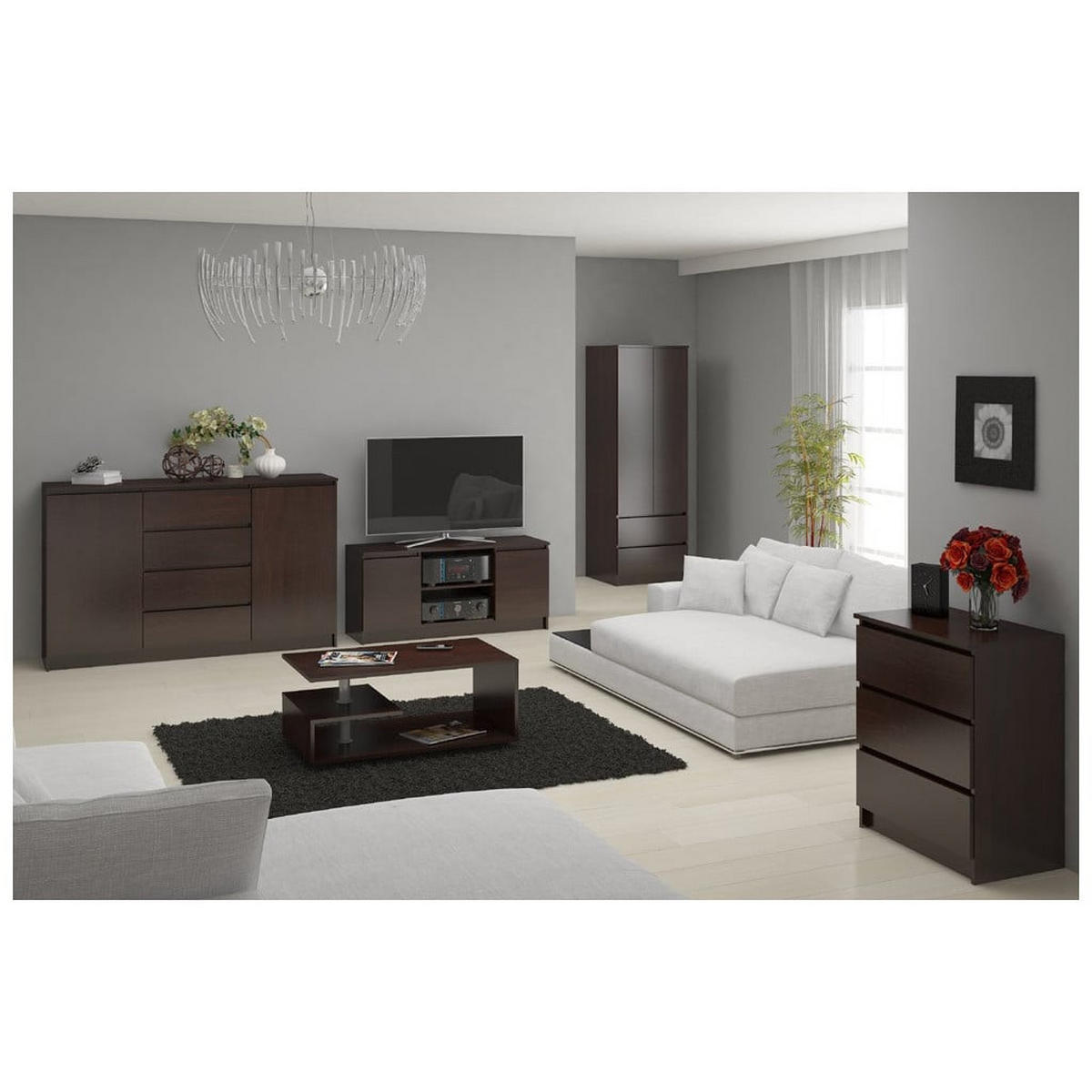 KLEIDERSCHRANK Dunkelbraun 180/90/51 - Dunkelbraun, Holzwerkstoff (90/180/51cm) - RAUMHIRSCH FURNITURE