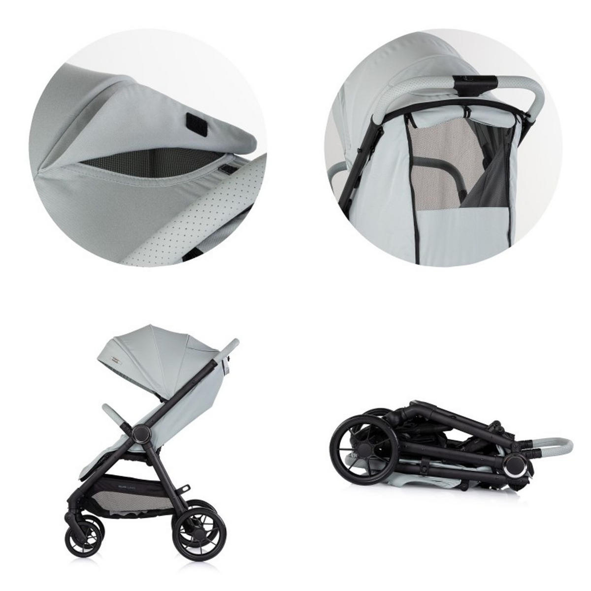 KINDERWAGEN Ultera türkis klappbar Korb Federung Hinterradbremse Gurt - Türkis, Metall (75/56/102cm) - Chipolino