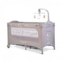 REISEBETT Once upon a time grau 2 Ebenen, Seiteneingang, Matratze, Mobile - Grau, Kunststoff (60/120cm) - Cangaroo