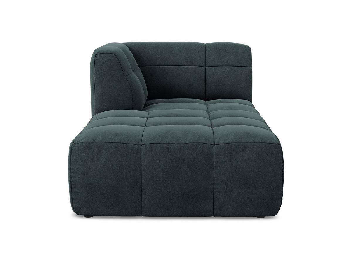 SOFAELEMENT Links Samt Stoff Blau - Petrol/Schwarz, Holzwerkstoff/Kunststoff (101/77/175cm) - Makamii