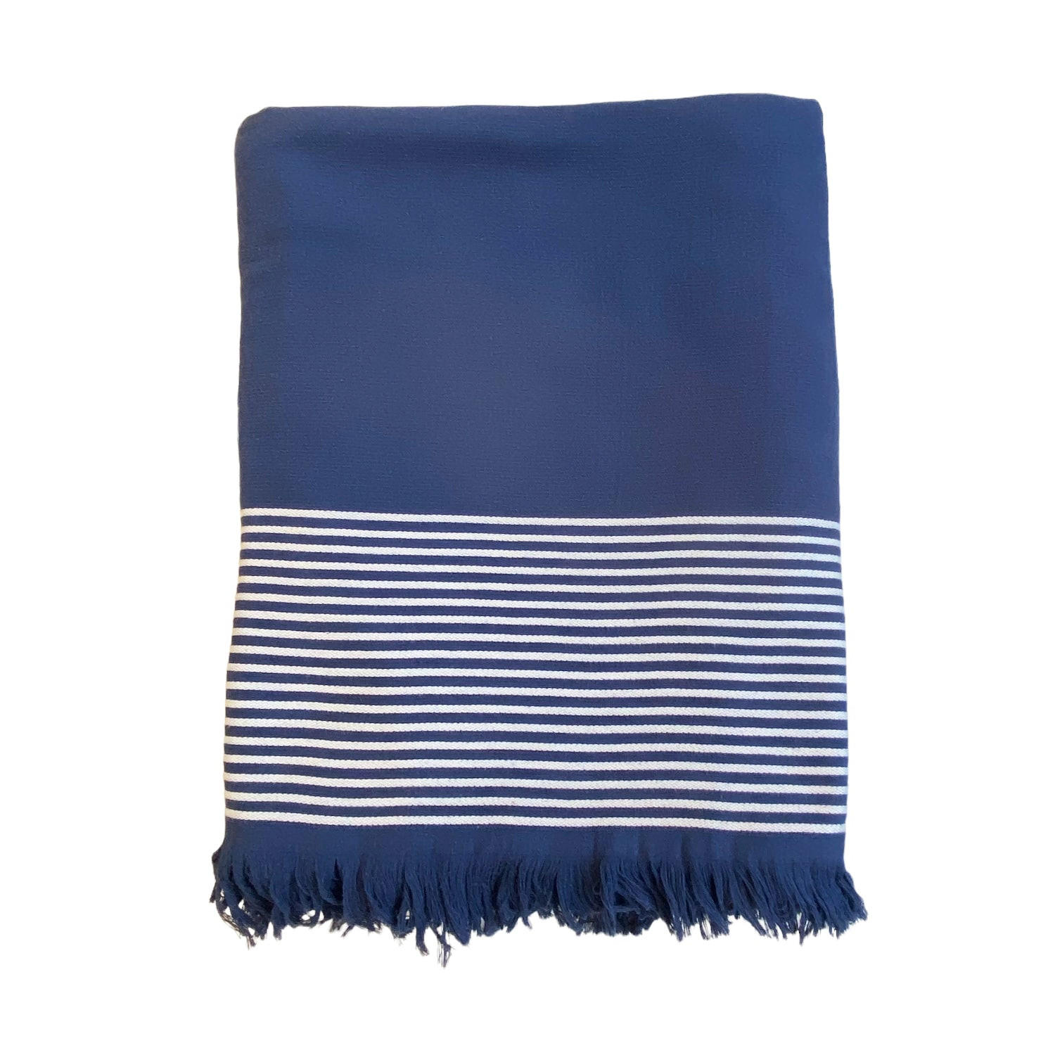 HAMAMTUCH mit Frotteefutter Paski Navy 140x180 300g/m² - Blau, Textil (140/180cm) - LE COMPTOIR DE LA PLAGE