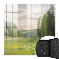 SCHLÜSSELBOX Schwarz 30x30 cm- Türöffnung nach rechts - Idyllische Landschaft - Grün, Metall (30/30/5cm) - TULUP