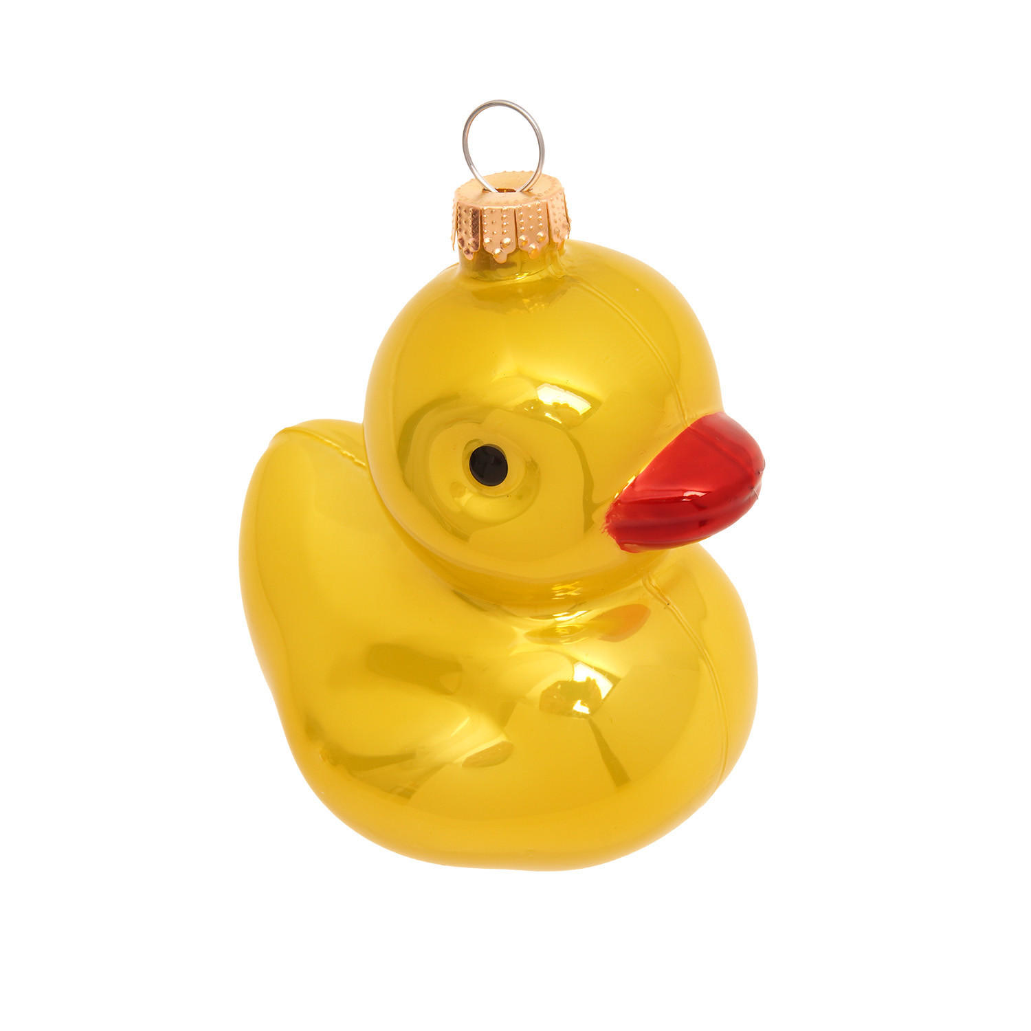 CHRISTBAUMSCHMUCK Quietscheente Gelb 7cm (Glas / 1 Stk.) - Gelb, Glas (6/7/5cm) - Krebs Glas Lauscha