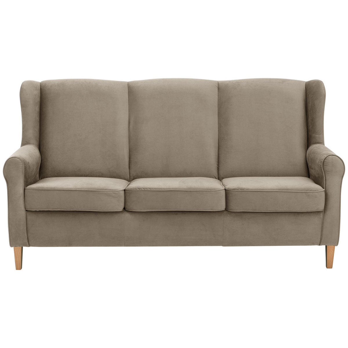 SOFA 3-Sitzer Karlen Flachgewebe hellbraun - Hellbraun, Kunststoff (193/103/86cm) - 58aufmkessel