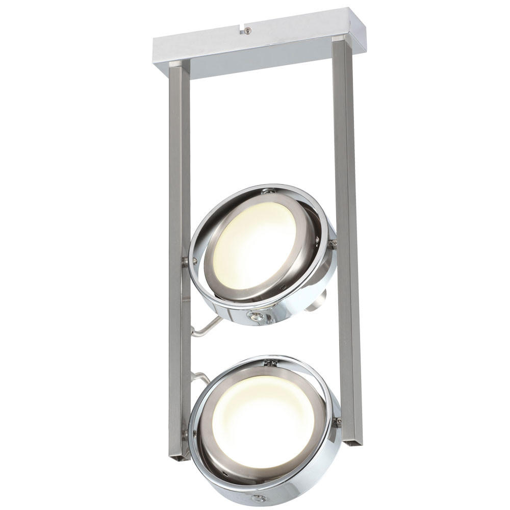 LED DECKENLEUCHTE BARONI Silber matt - Silberfarben, Glas (19.5/19.5/40cm) - Globo Lighting