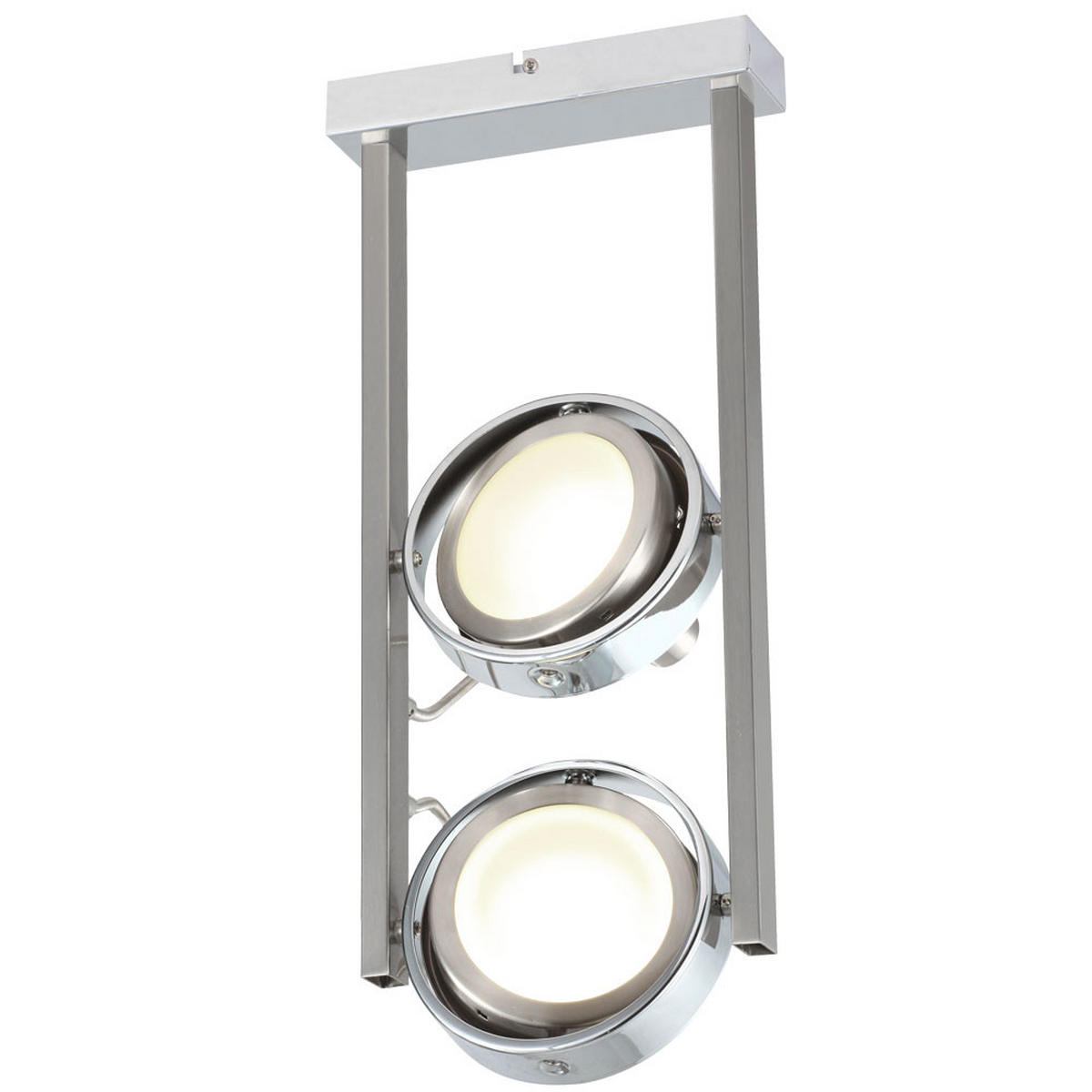 LED DECKENLEUCHTE BARONI Silber matt - Silberfarben, Glas (19.5/19.5/40cm) - Globo Lighting