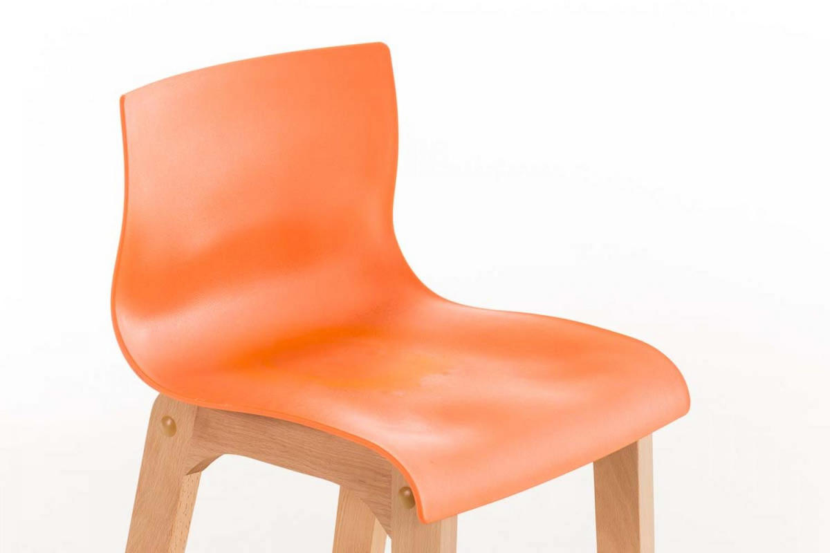 BARHOCKER Holz orange - Eukalyptusholzfarben/Orange, Holz (41/101/46cm) - CLP