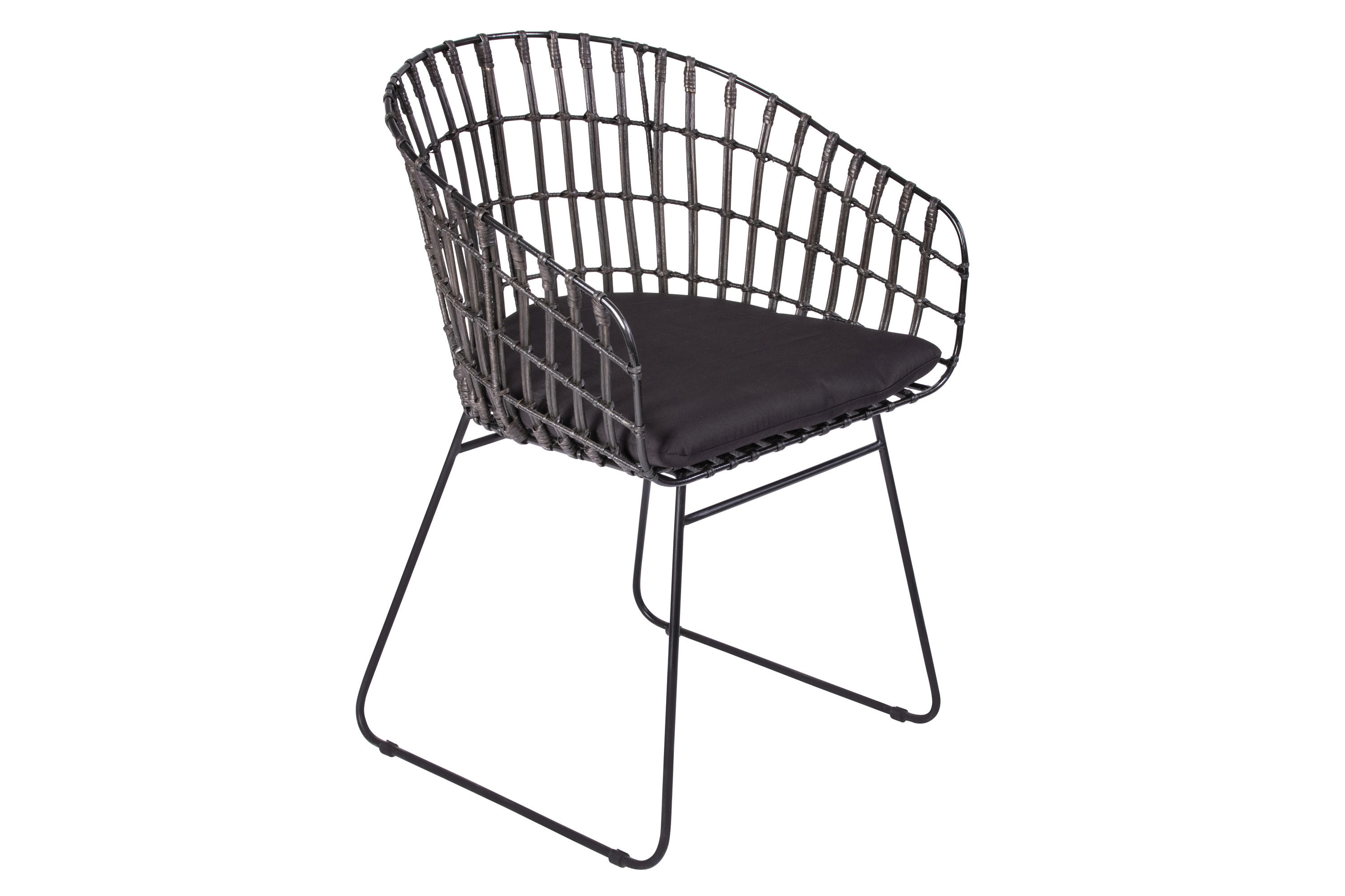 ESSZIMMERSTUHL LIMA - Anthrazit/Schwarz, Naturmaterialien/Metall (45/80/45cm) - SAM