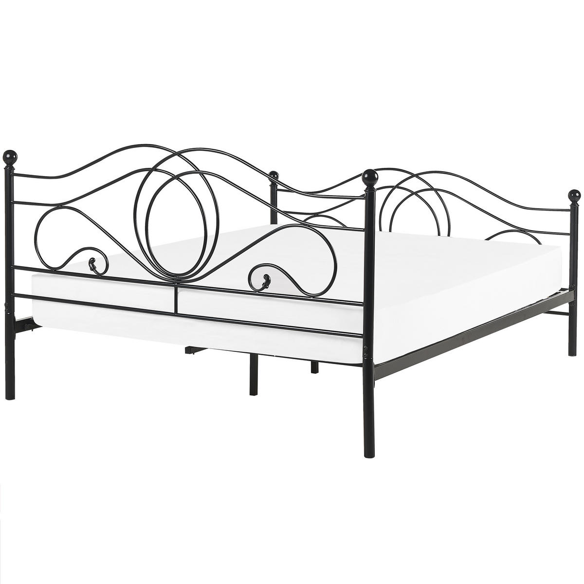 METALLBETT 160/200cm Schwarz Lyra - Schwarz, Metall (160/200cm) - Beliani