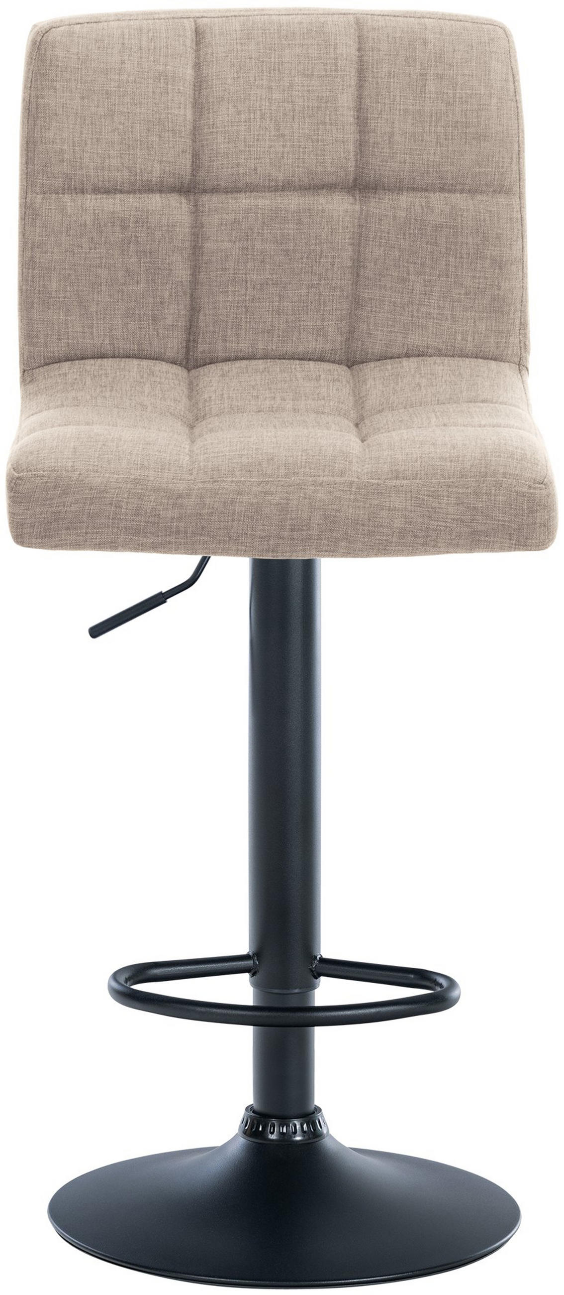 BARHOCKER 2er Set Cala Stoff schwarz creme - Creme/Schwarz, Textil/Metall (46/114/47cm) - TPFLiving