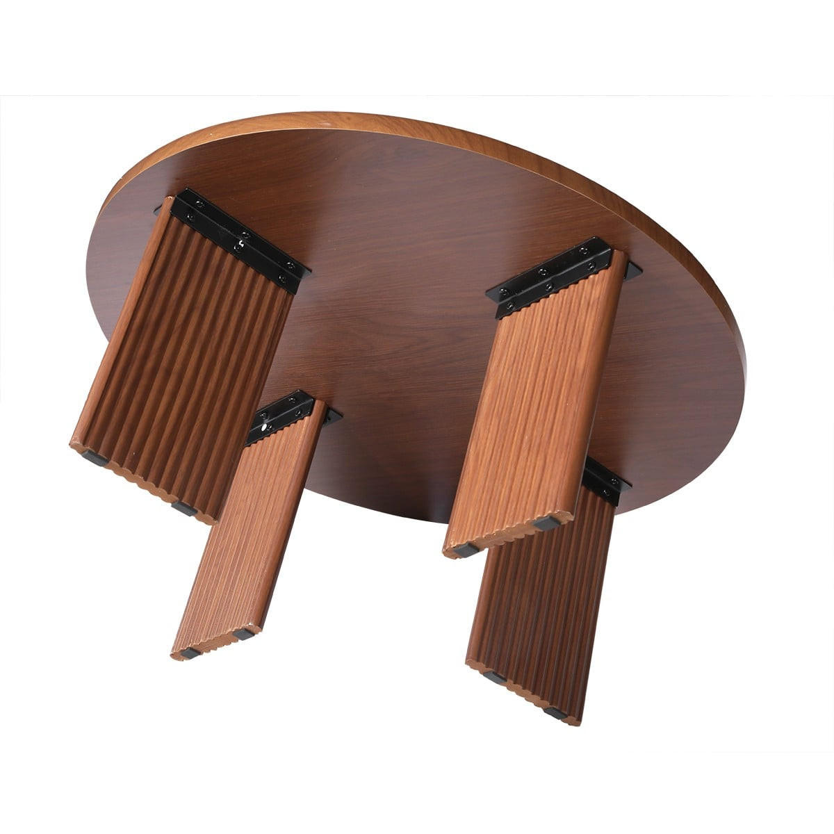 COUCHTISCH Runder Couchtisch in Nussbaumdekor 80/80/35 cm - Nussbaumfarben, Holzwerkstoff (9.5/80/35cm) - Calicosy