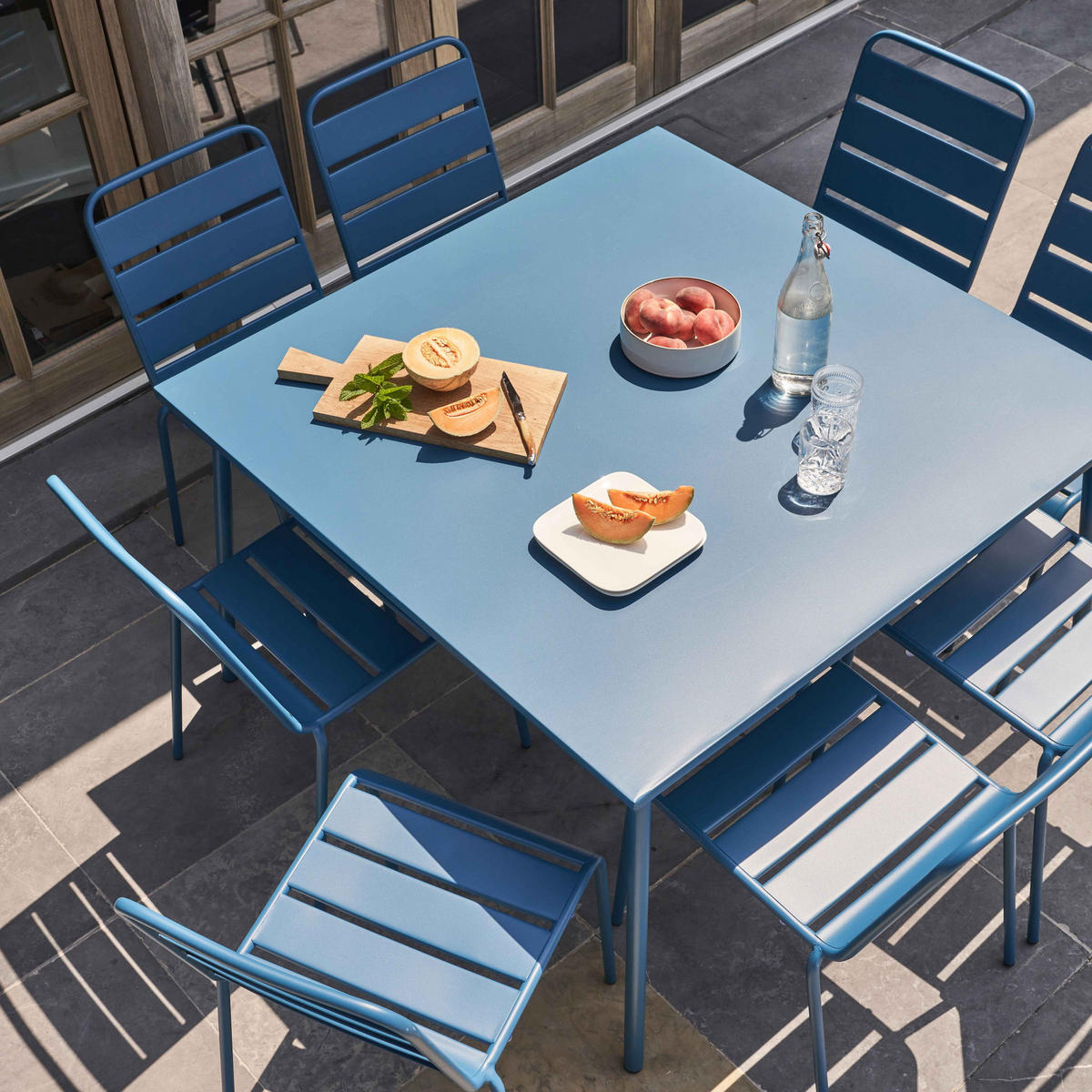 GARTENSET 9-tlg., Pazifikblau - Blau, Metall - Oviala