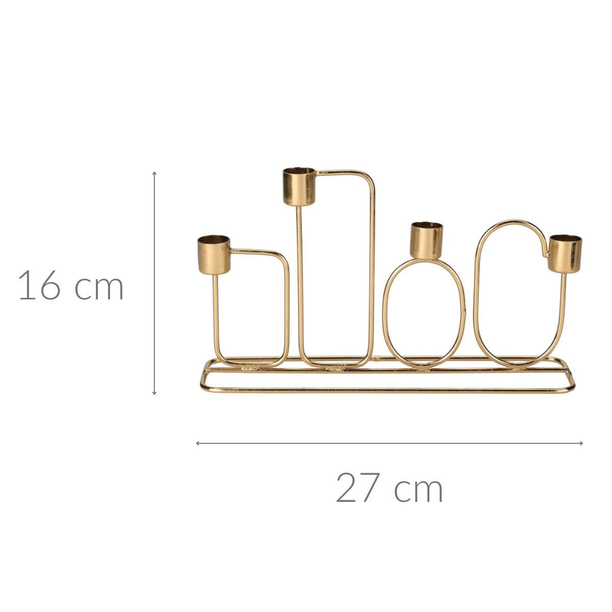 KERZENSTÄNDER geometrische Formen 27/16 cm - Goldfarben, Metall (27/15.7/7cm) - Home Styling Collection