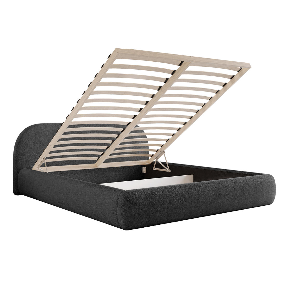 POLSTERBETT Lloret 160x200 cm, Graphit - Schwarz, Textil (200/160cm) - Fedve