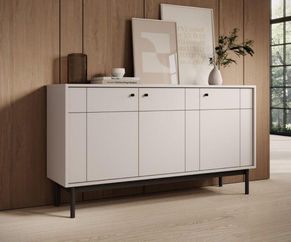 SIDEBOARD Kaschmir NATURE K154 Japandi Stil - Beige, Holzwerkstoff (153.5/83.5/39cm) - Sepro Meble
