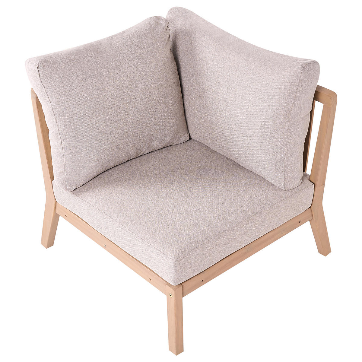 GARTEN-ECKMODUL Akazienholz Hellbraun Rivello - Hellbraun/Beige, Holz (80/84/80cm) - Beliani
