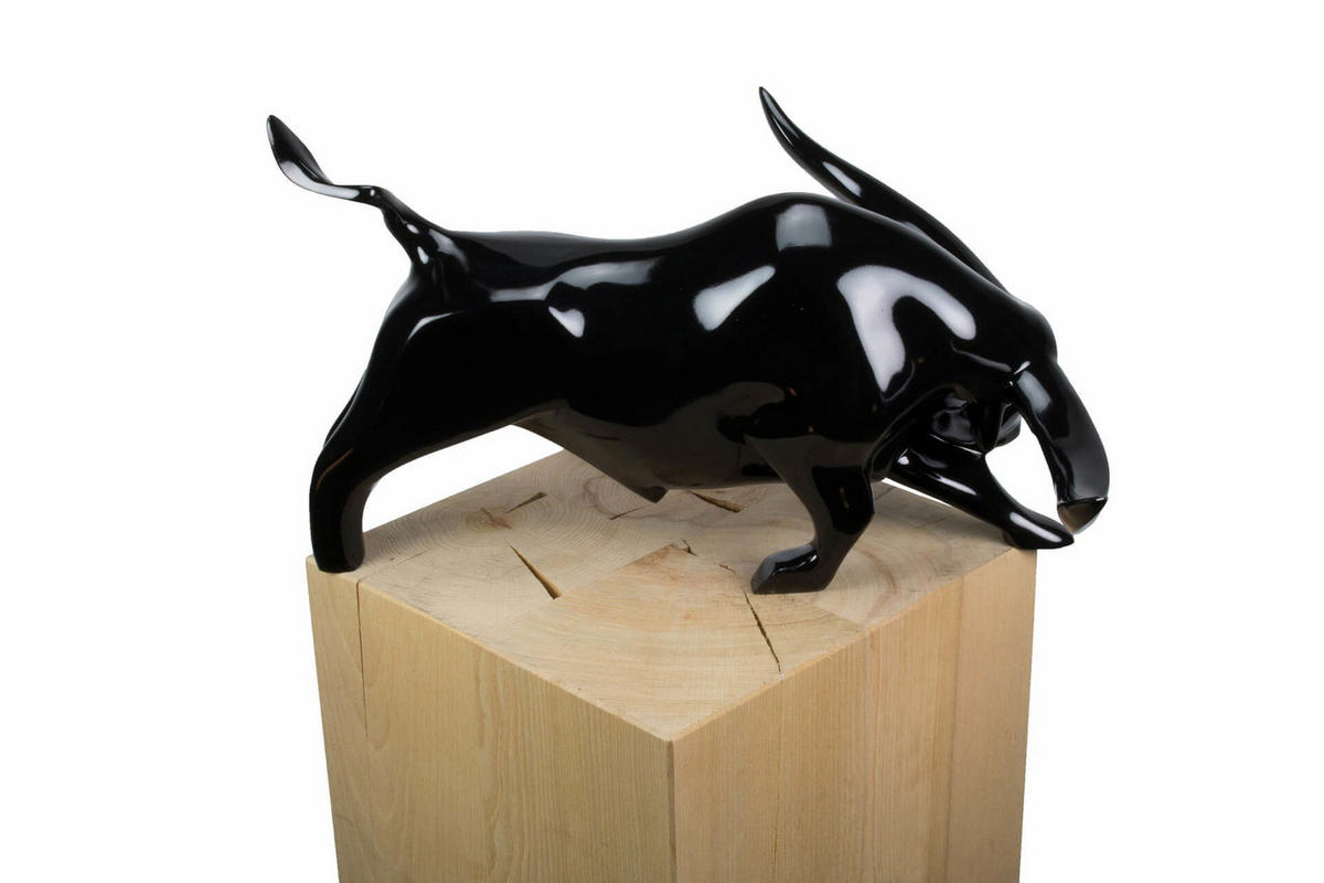 SKULPTUR Schwarz 46/33 cm - Schwarz, Stein (1.95/33/28cm) - KUNSTLOFT