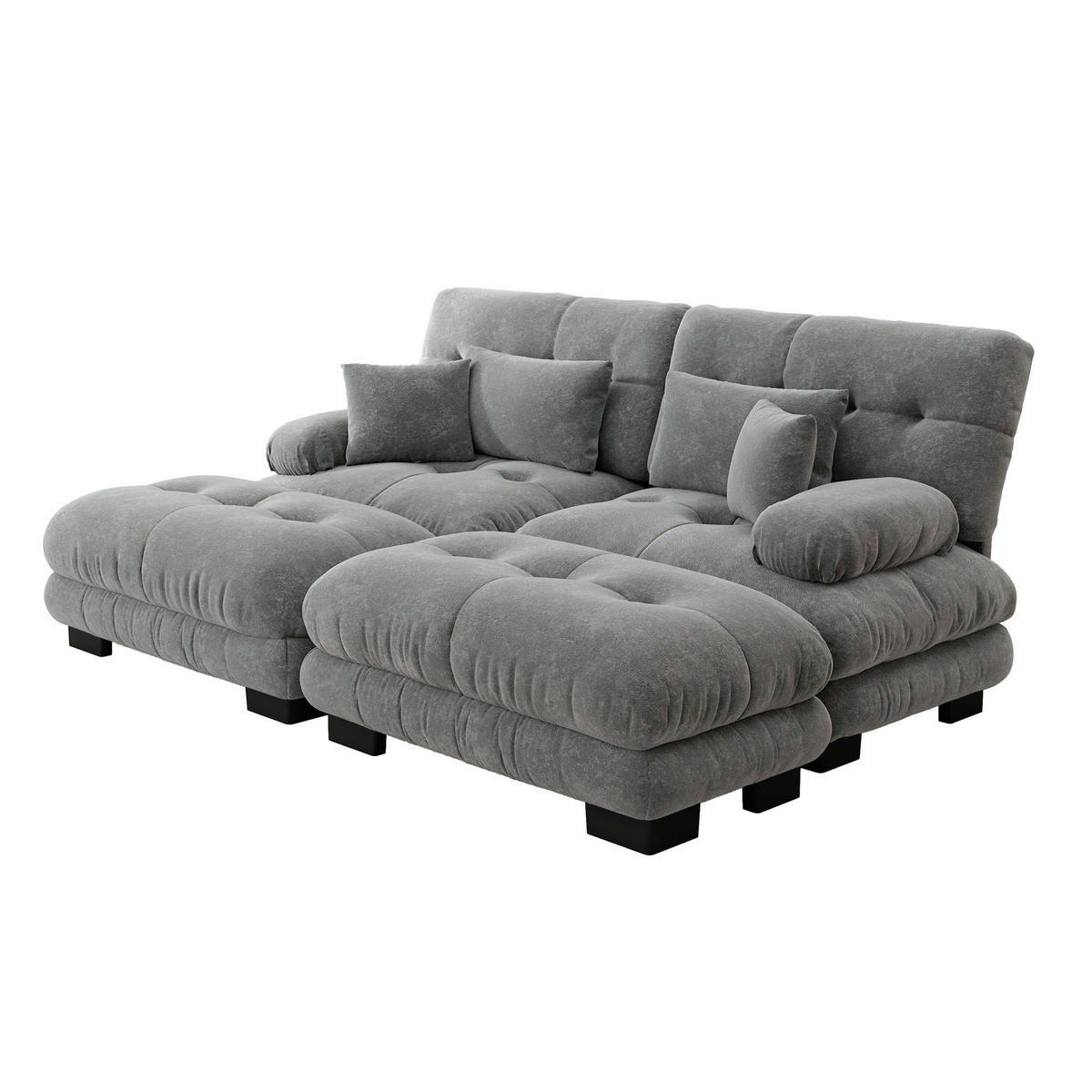 SOFA 2-Sitzer 220/145/81 cm Grau - Grau, Textil (145/81/220cm)