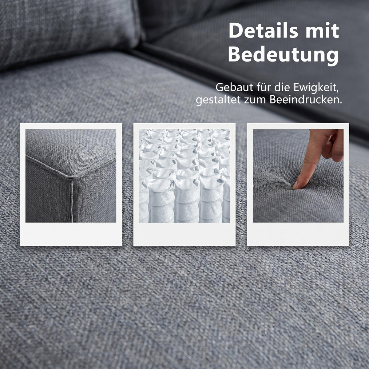 ECKSOFA DE-35021 modular Hellgrau - Hellgrau, Holzwerkstoff (154/238cm) - ComfortXL