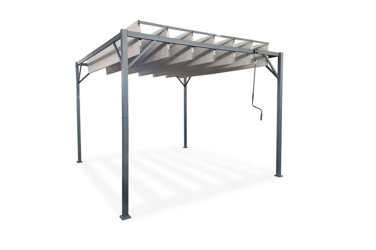 PERGOLA FREISTEHEND Bahia Beige 3m x 3m - Beige, Metall (291/220/291cm) - Cazeboo