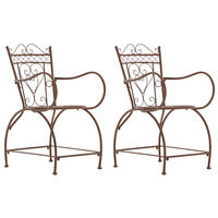 GARTENSTÜHLE Sheen - 2er Set - antik braun - Braun, Metall (48/48/88cm) - TPFGarden