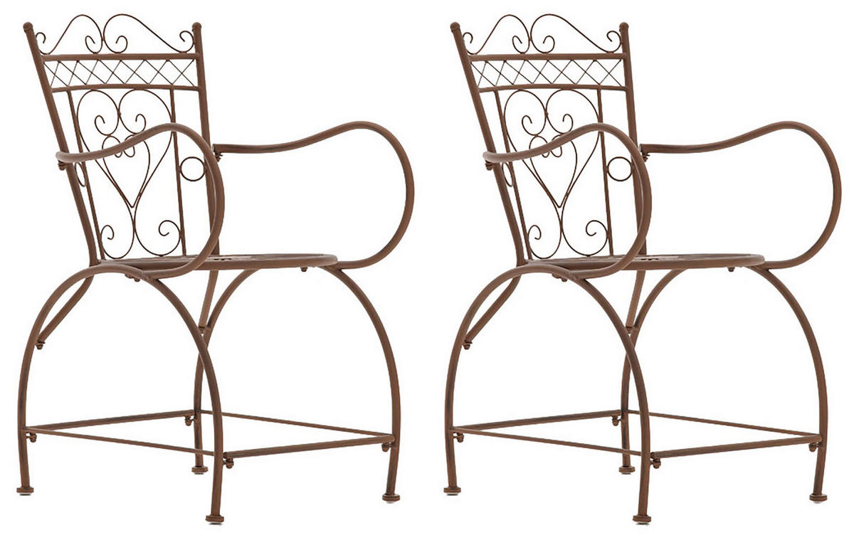 GARTENSTÜHLE Sheen - 2er Set - antik braun - Braun, Metall (48/48/88cm) - TPFGarden