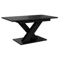 ESSTISCH Royal Schwarz Marmoptik Ausziehbar 140 - 180 cm - Schwarz, Holzwerkstoff (140/80/75cm) - PROSPERO