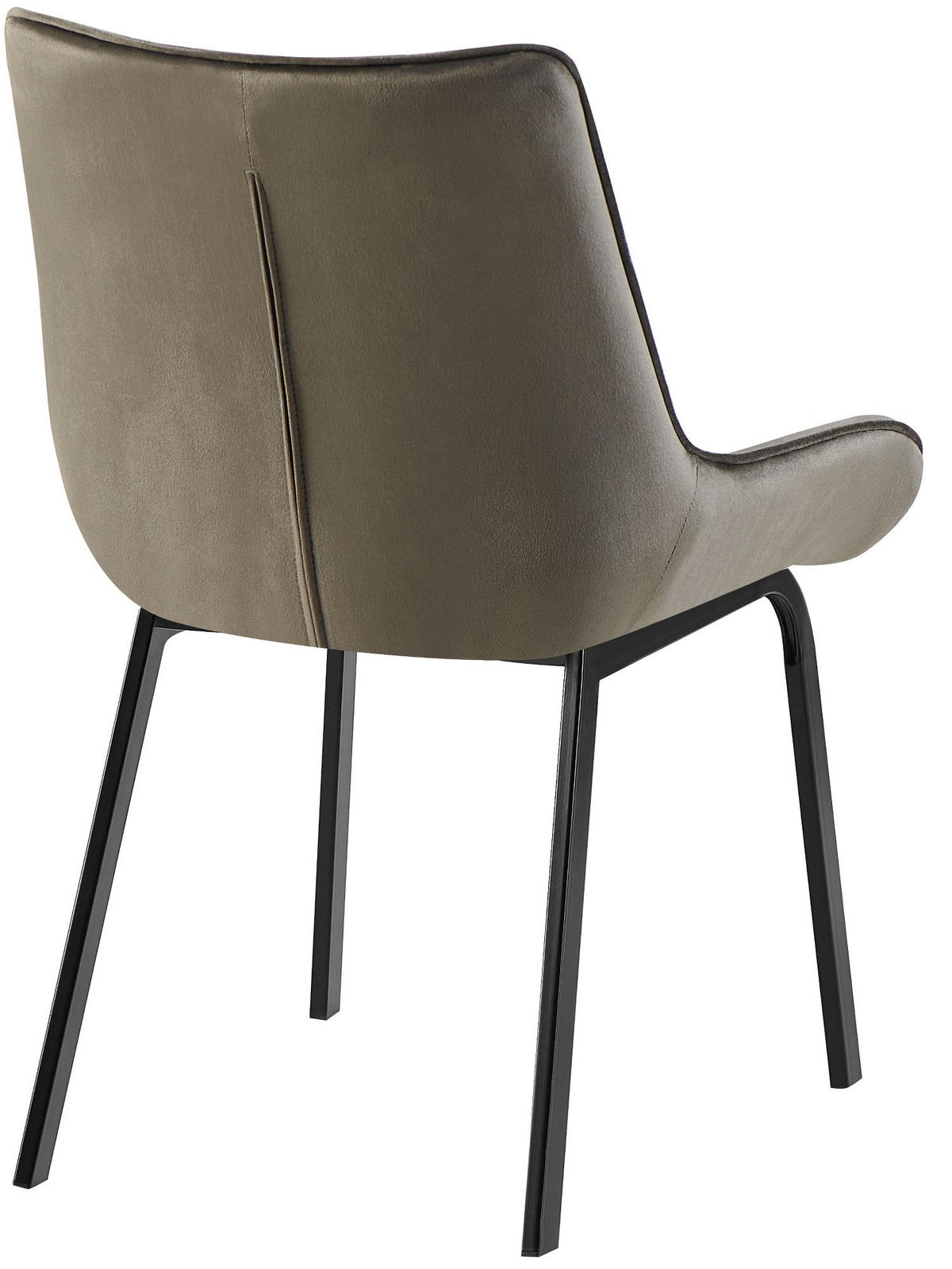 STUHL 2er Set Samt Anthrazit - Anthrazit/Schwarz, Textil/Metall (58/84/57cm) - CLP