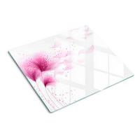 GLASPLATTE 60x52 cm Rosa Blume - Pink, Glas (60/0.4/52cm) - TULUP